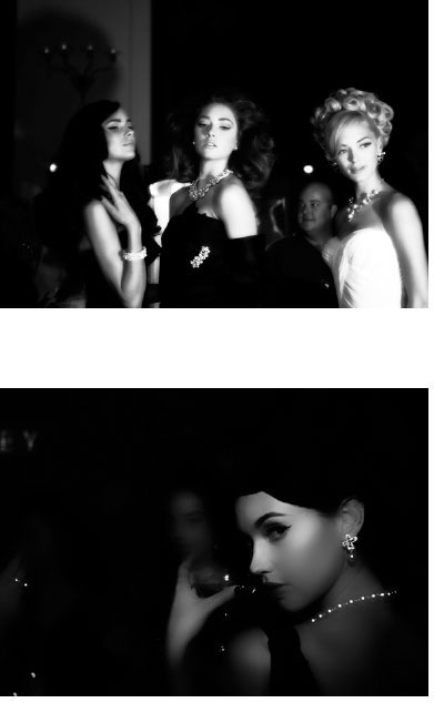 PASPALEY. To create an evening event in store to launch the new flag ship location at no. 2 Martin Place, Sydney. In order to create a powerful fashion moment the jewellery needs to be on the human body, creating something to photograph, something to inspire a photographer and something to add theatrically to the live event. 8 great girls and 10 photographers who follow the girls through the party creating commotion and mayhem, styling the girls like actresses from classic films, taking inspiration from Fellini’s la Dolce Vita, referencing the Anita Ekberg and Anouk Aimee characters, a black version of the Marilyn Monroe dress from Gentlemen Prefer Blondes and the Grace Kelly wardrobe in Hitchcock’s To Catch a Thief.