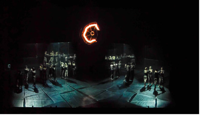 SYDNEY DANCE COMPANY – 360. These images are of the 2008 Sydney production of 360,a new work created from scratch in seven weeks Choreographed by Rafael Bonachela for which I designed the costumes, set and large scale video images.