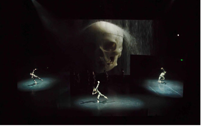 SYDNEY DANCE COMPANY – 360. These images are of the 2008 Sydney production of 360,a new work created from scratch in seven weeks Choreographed by Rafael Bonachela for which I designed the costumes, set and large scale video images.